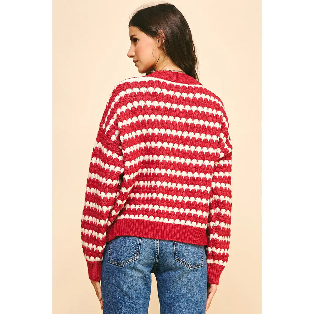 Stripe Sweater Pullover - Red