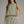Olive Stripe Sleeveless Round-Neck Top w Contrast Trim
