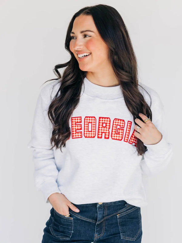 The Mallory Mockneck Georgia Gingham | Ash