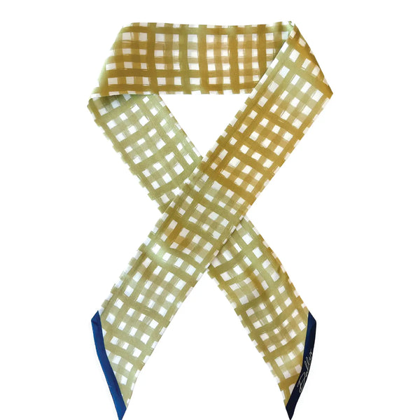 Tailgate Check Twilly in Gold & Navy