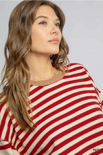 Red Striped Pullover Sweater