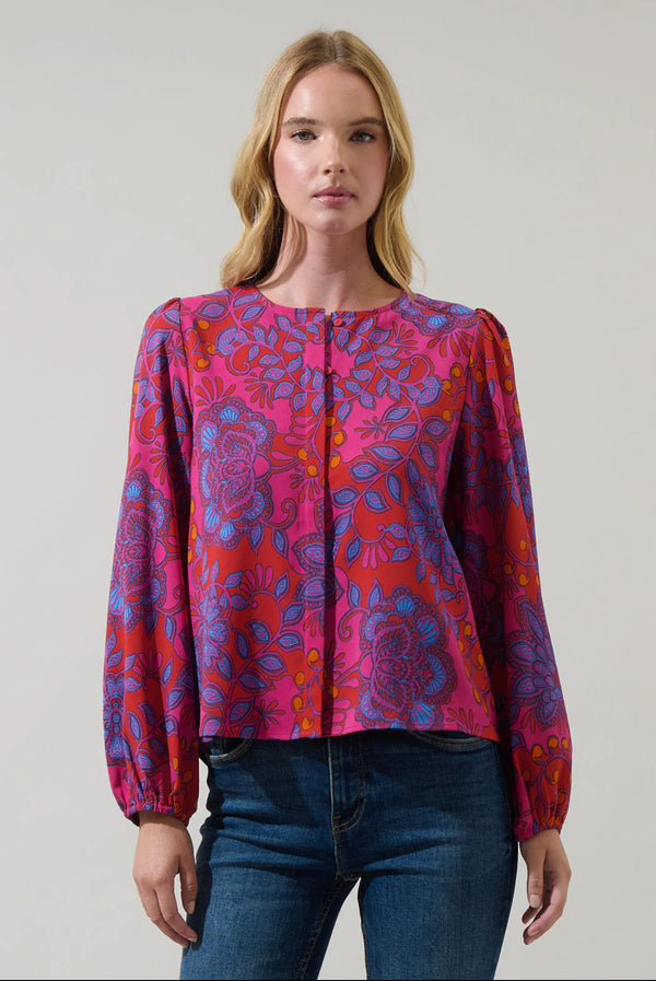 Darret Floral Marwa Long Sleeve Blouse
