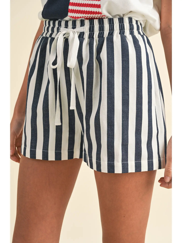 Stripe Twill Denim Short