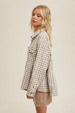 Mocha Plaid Button Up Shirt