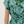 Botanical Green & Blue Print Cap Sleeve Midi Dress