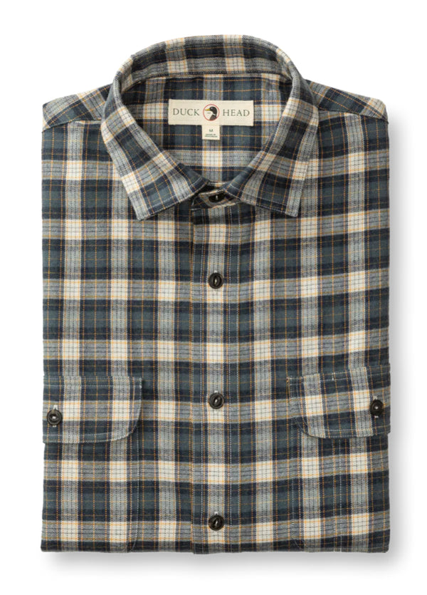 Performance Flannel Sport Shirt - Graphite Blue