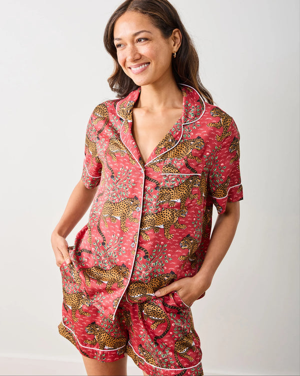 Satin Short Set in Bagheera