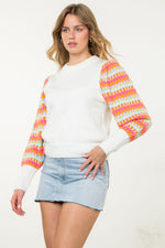 Knitted Bishop Sleeve Sweater