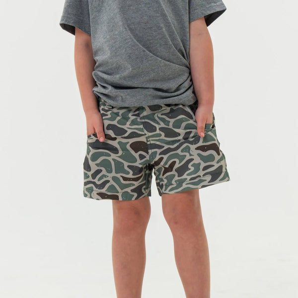 Youth Everyday Short - Retro Duck Camo - Grey Pocket