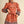 Mandarin Salmon Floral Border Print Belted Mini Dress
