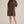 Solid Brown Short Puff Sleeve Mini Dress