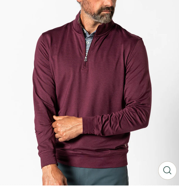 Long Drive Performance 1/4 Zip Pullover Fig Heather