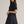 Solid Black Puff Sleeve Mini Dress w Round Neck