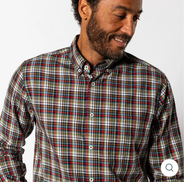 Cotton Twill Sport Shirt
Baley Plaid Maritime Blue