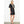 Puff Sleeve Embroidered Textured Dress in Black