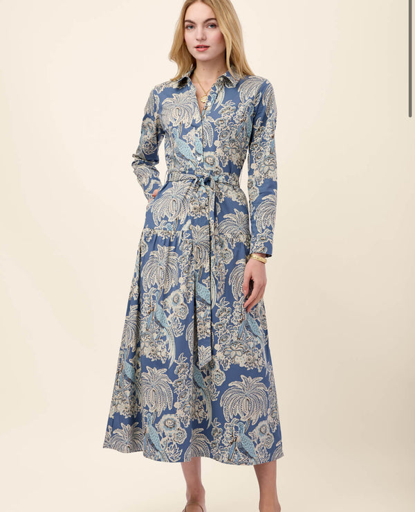 Kassidy Shirt Dress St. Augustine Bird Palm Blue