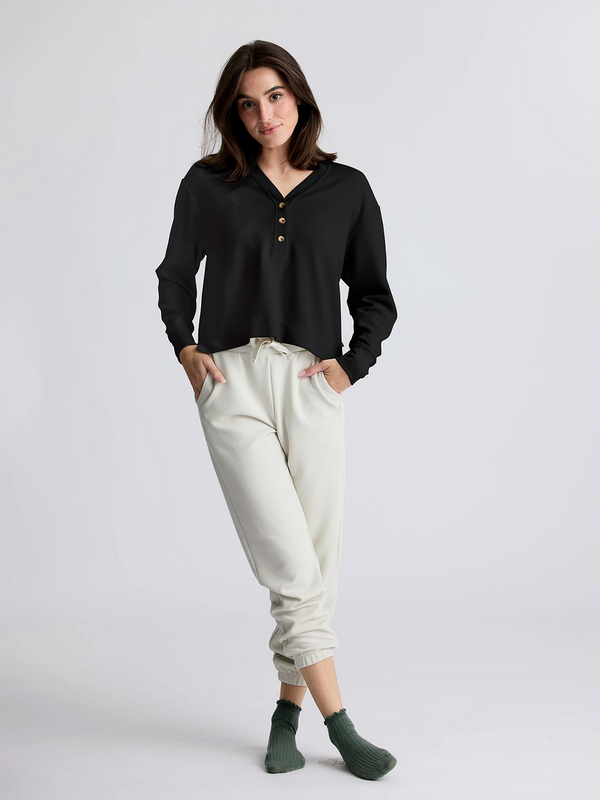 Women's Waffle Long Sleeve Henley