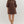Brown Solid Eyelet Puff Sleeve Mini Dress