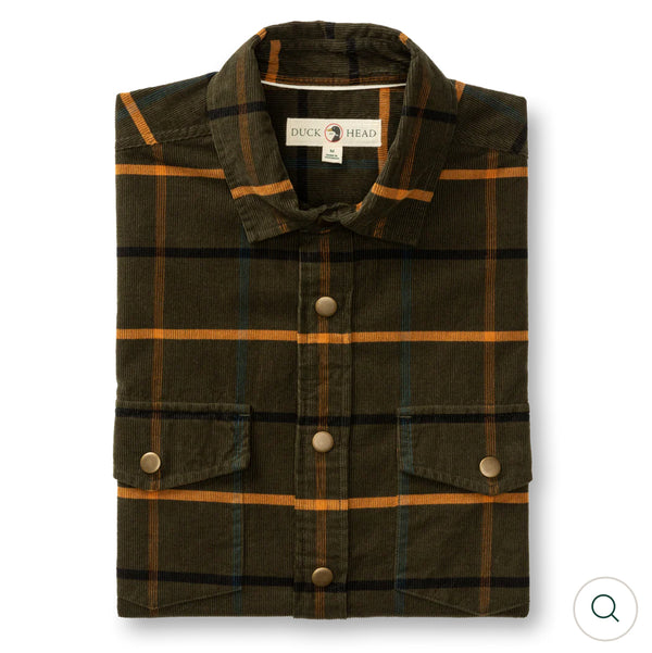 Corduroy Plaid Snap Shirt
Bankston Plaid Deep Olive