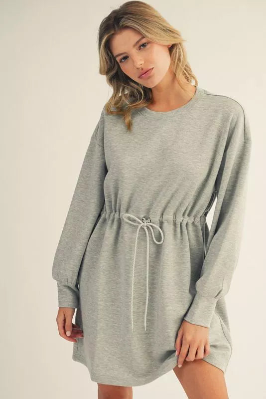 Grey Drawstring casual Dress