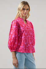 Cecy Floral Button Up Top