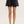 Black Jacquard Scallop Hem Shorts w Rose Pattern