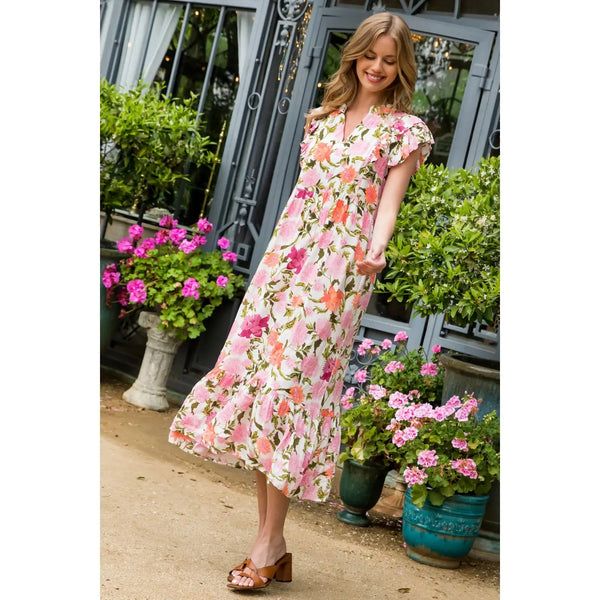 Flower Print Maxi Dress