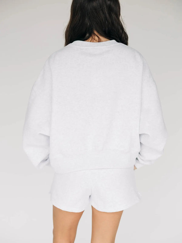 The Becca Boxy Crewneck Go Dawgs Woven Label | Ash