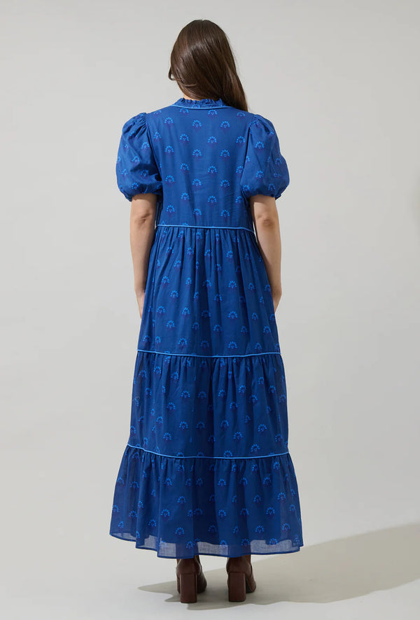 Briza Medallion Renley Tiered Maxi Dress