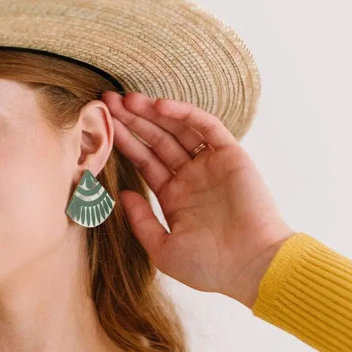Green Porcelain Earrings