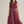 Sleeveless Burgundy Midi Dress w Contrast Piping & Belt