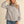 Grey Gingham Embroidered Trim Button Up Top