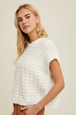 Boxy Sweater Top Off White