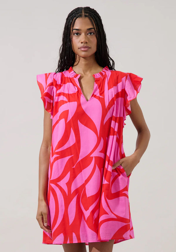 Renie Shift Mini Dress Abstract