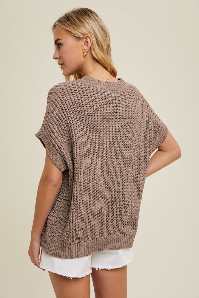 Boxy Sweater Top Mushroom