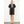 Puff Sleeve Embroidered Textured Dress in Black