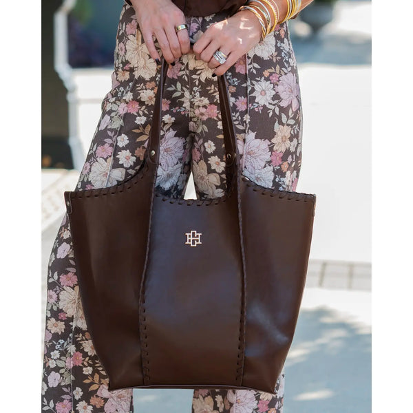 Emory Whipstitch Tote D Chocolate