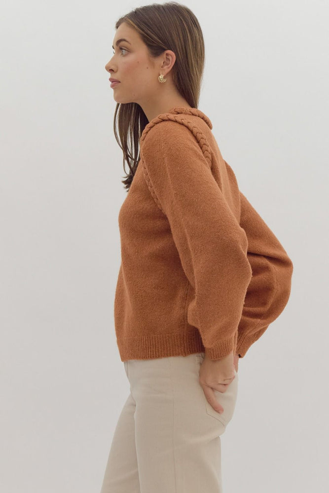 Round Neck Knit Sweater Ginger