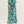 Botanical Green & Blue Print Cap Sleeve Midi Dress