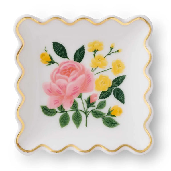 Roses Scalloped Ring Dish