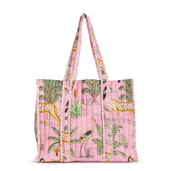 Liana Quilted Tote Pink/Multi