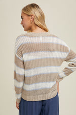 Multi-Stripe Crochet Sweater