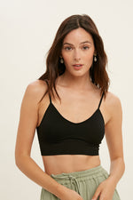 Seamless Low Back Bralette: Black