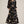 Black Floral Embroidered Puff Sleeve Midi Dress