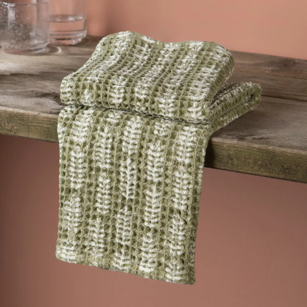 Fern Block Print Dishtowel
