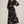 Black Floral Embroidered Puff Sleeve Midi Dress