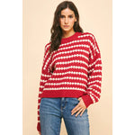 Stripe Sweater Pullover - Red