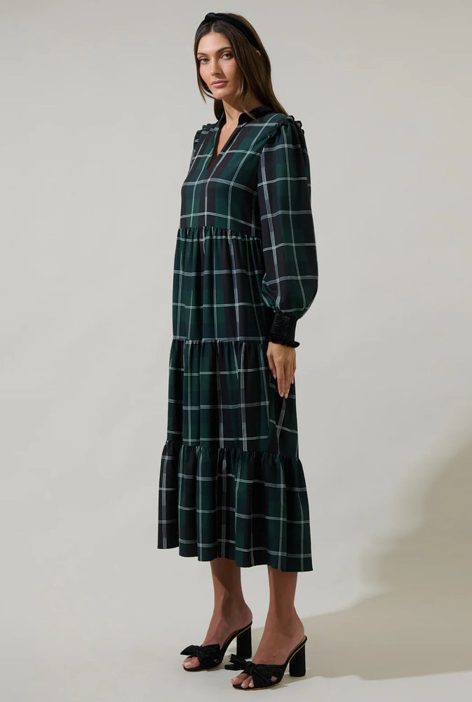 Sweet Beyond Plaid Sherril Maxi Dress