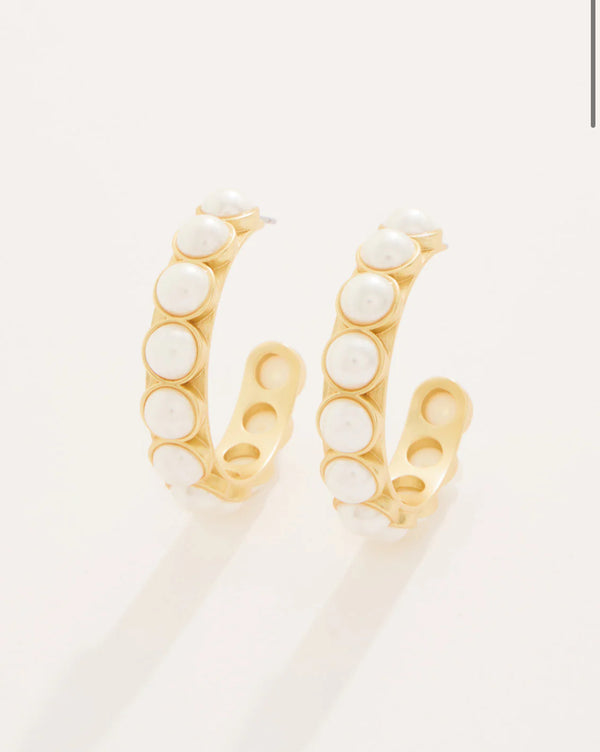Anna Hoop Earrings Pearl