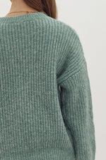 Jade Green Cable Knit Sweater.